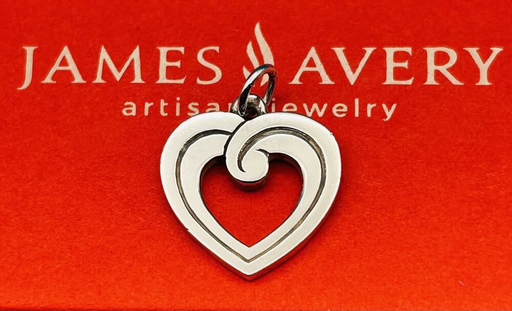 RARE James Avery Retired 925 Sterling Silver "From the Heart" Charm Pendant HTF